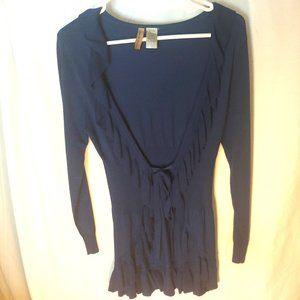 Catwalk Studios "Elegance Unleashed: Frilly Woven Tied Sweater"